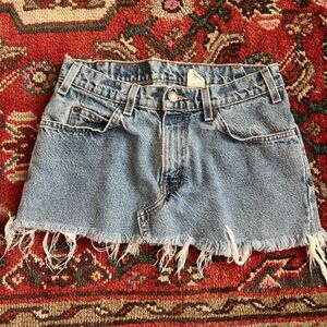 Levi's Light Blue Frayed Mini Skirt